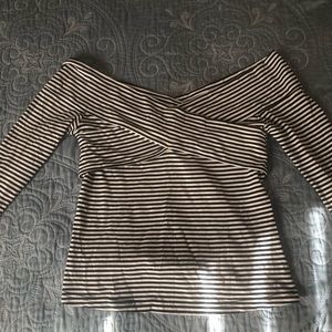 Striped off shoulder top